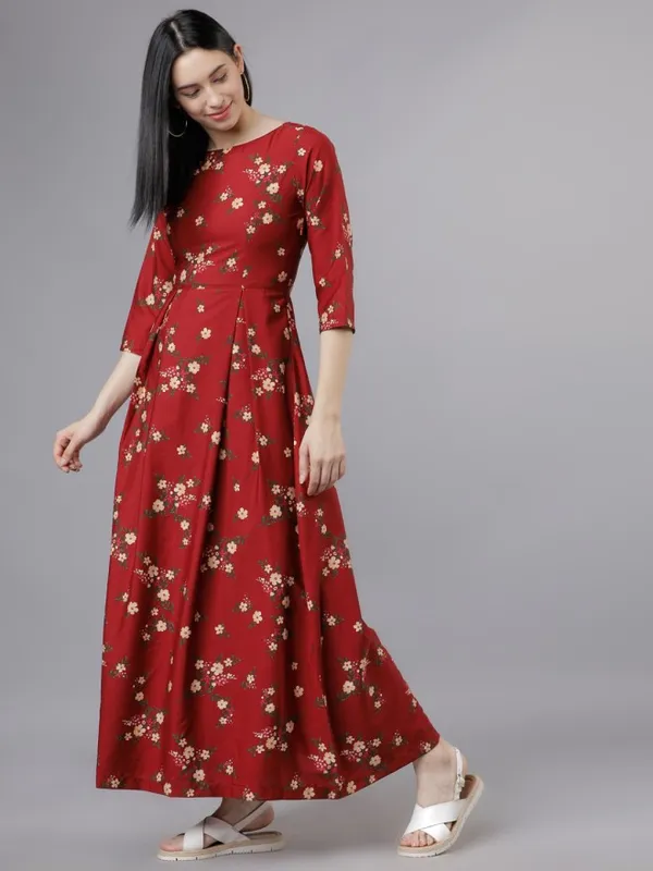 Printed Fit and Flare Dress
