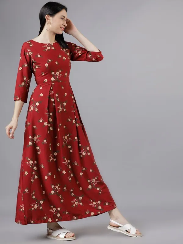 Printed Fit and Flare Dress