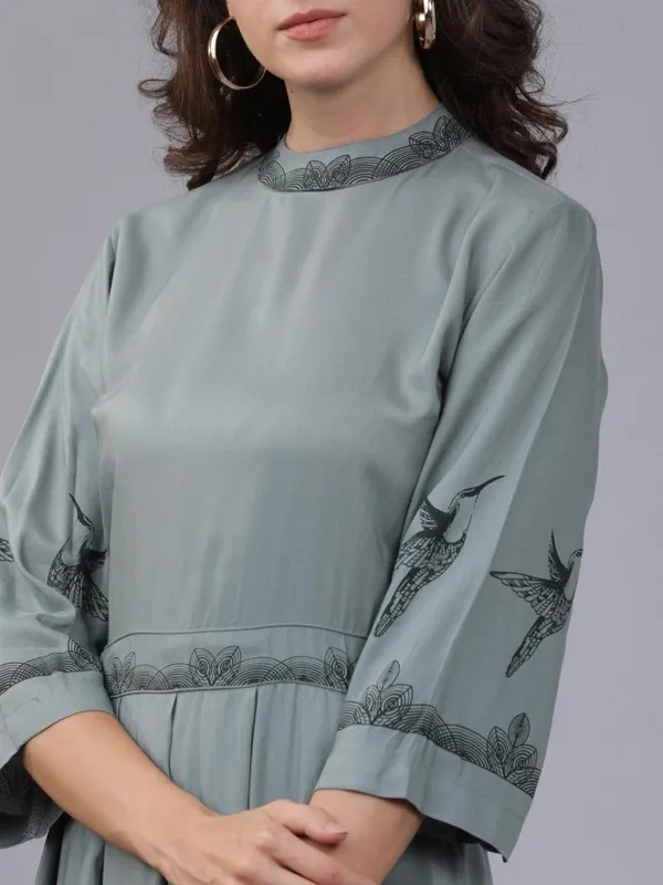 Tokyo Talkies Women Olive Solid Maxi Dress