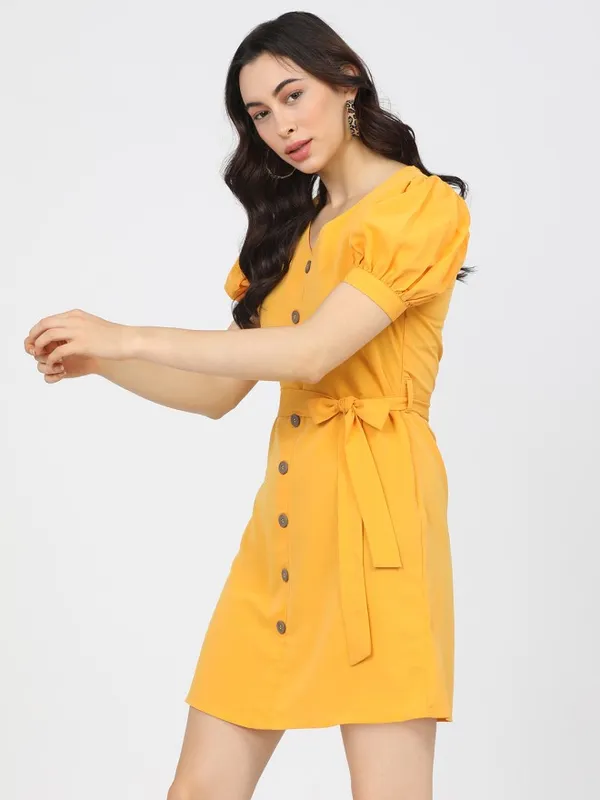 Solid A-Line Dress