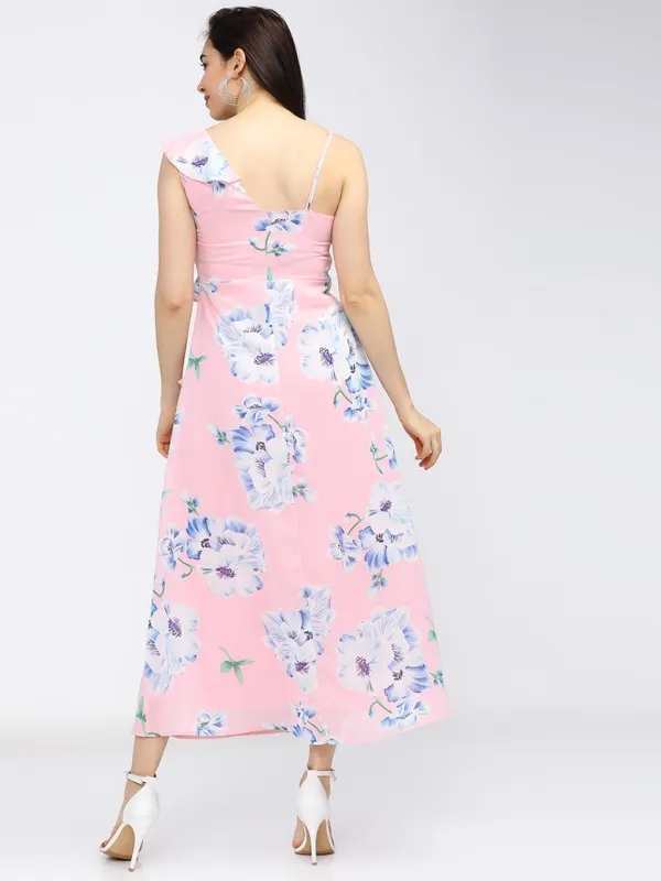 Tokyo Talkies Women Pink Printed A-Line Dress
