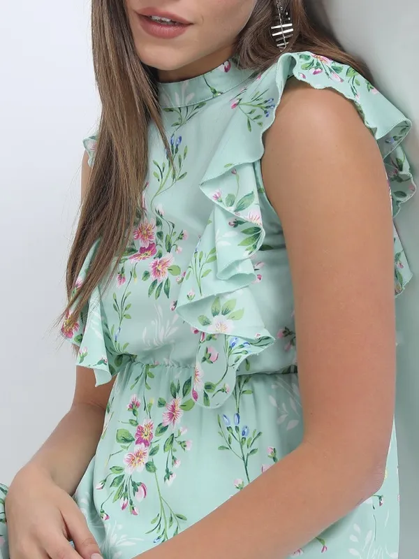 Tokyo Talkies Women Blue Printed A-Line Dress