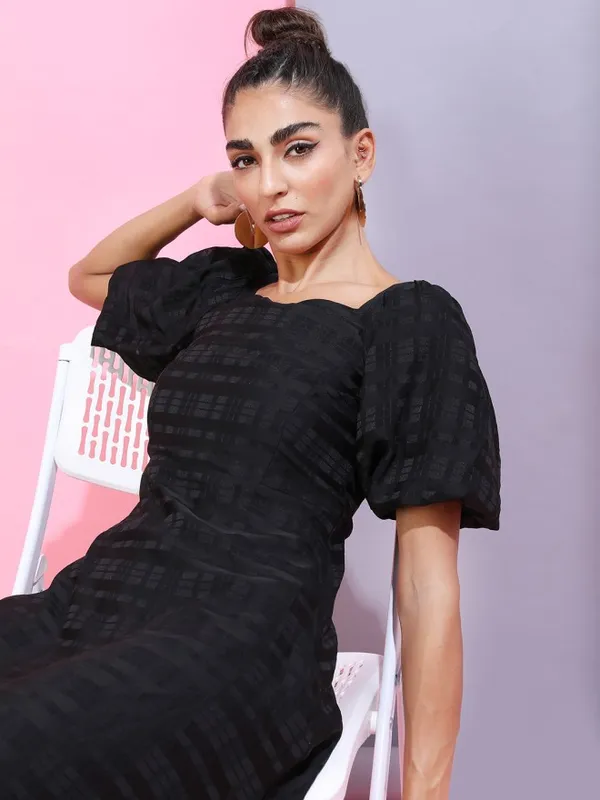 Solid A-Line Dress