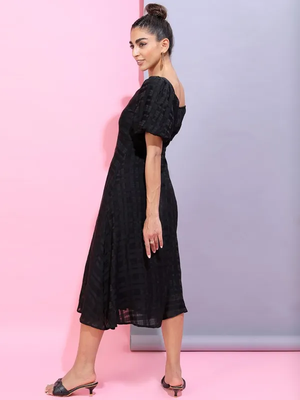 Solid A-Line Dress
