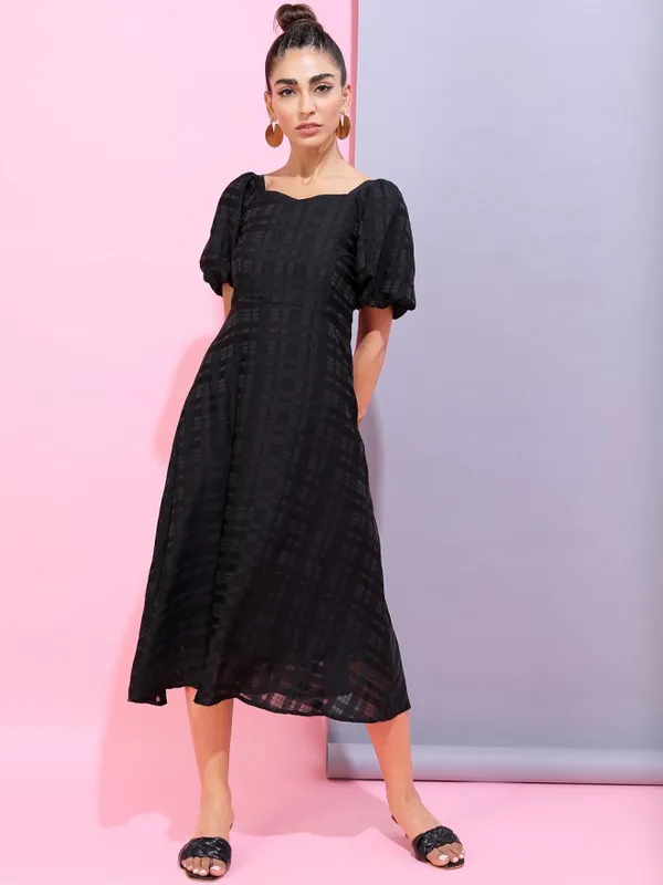 Solid A-Line Dress