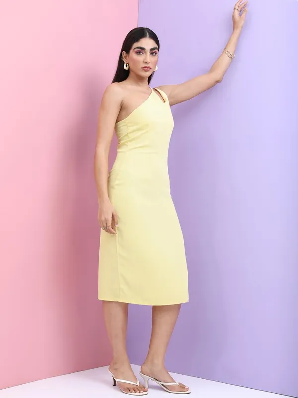 Tokyo Talkies Women Yellow Solid A-Line Dress