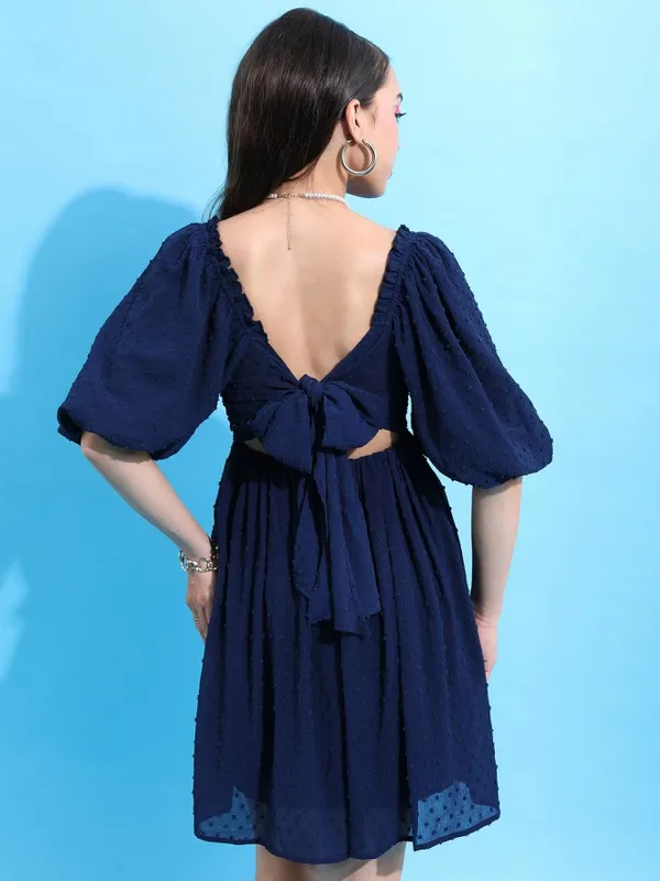 Self Design Fit and Flare Dress