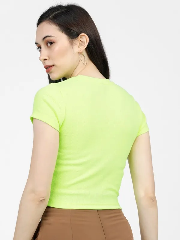 Tokyo Talkies Women Green Solid Regular Top