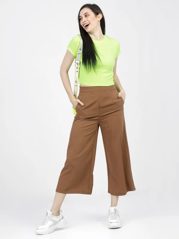 Tokyo Talkies Women Green Solid Regular Top