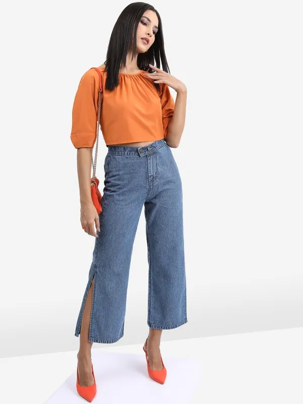 Tokyo Talkies Women Brown Solid Regular Top