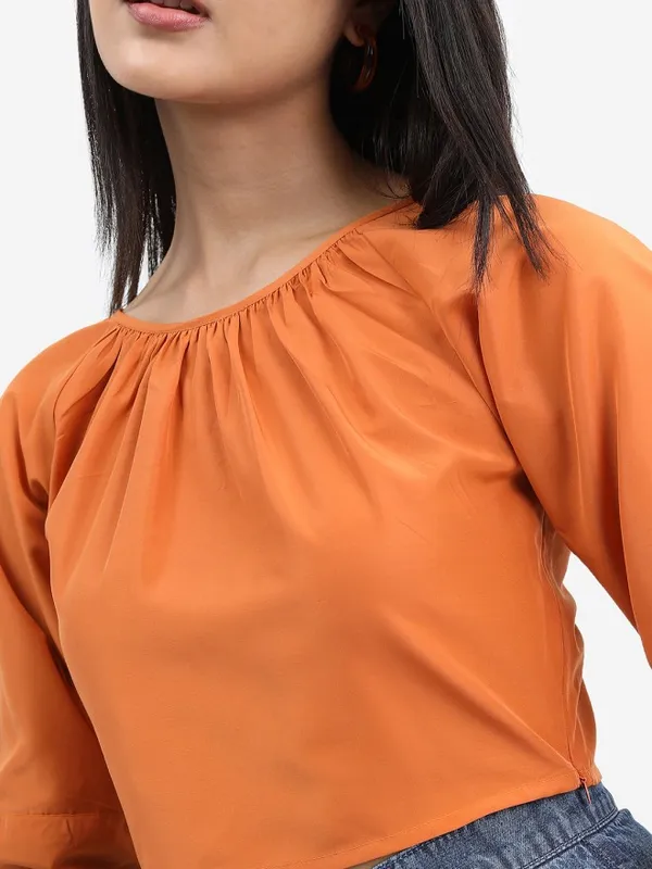 Tokyo Talkies Women Brown Solid Regular Top