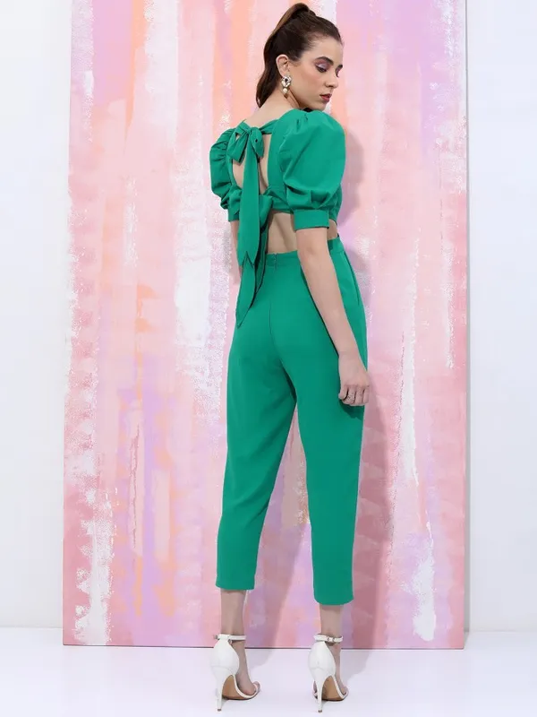 Tokyo Talkies Women Green Solid Jumpsuit