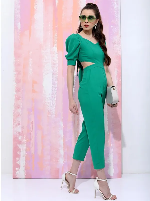 Tokyo Talkies Women Green Solid Jumpsuit
