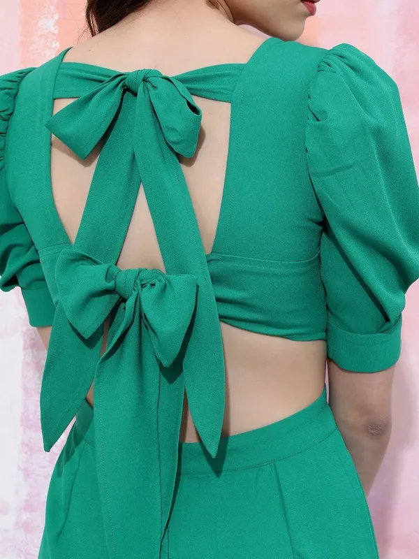 Tokyo Talkies Women Green Solid Jumpsuit