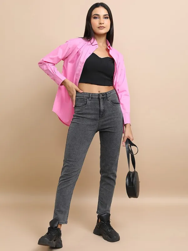 Tokyo Talkies Women Grey Skinny Fit Clean Look Stretchable Jeans