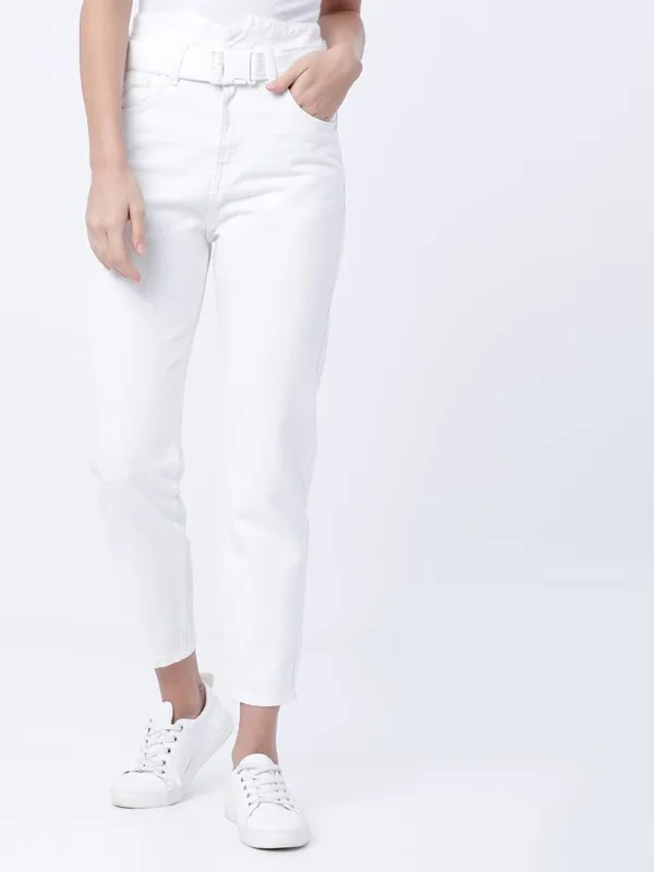 Tokyo Talkies Women White Slim Fit Stretchable Jeans