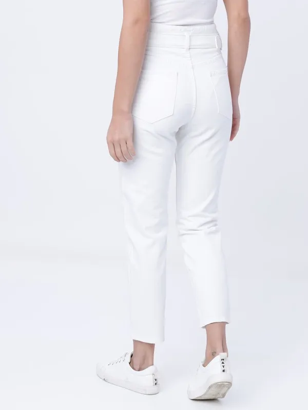 Tokyo Talkies Women White Slim Fit Stretchable Jeans