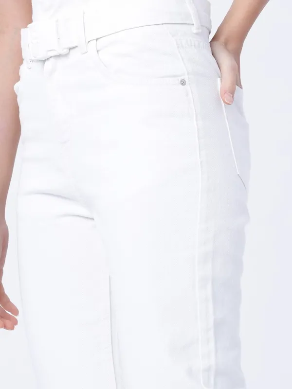 Tokyo Talkies Women White Slim Fit Stretchable Jeans