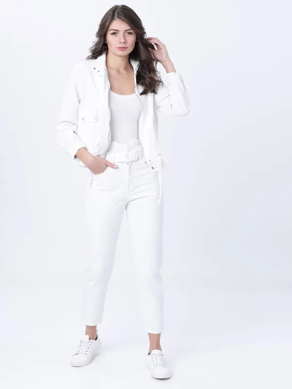 Tokyo Talkies Women White Slim Fit Stretchable Jeans