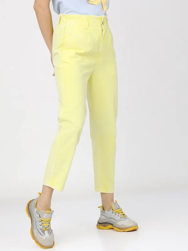 Tokyo Talkies Women Yellow Regular Fit Stretchable Jeans