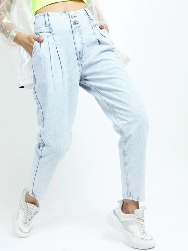 Tokyo Talkies Women Blue Mom Fit Jeans