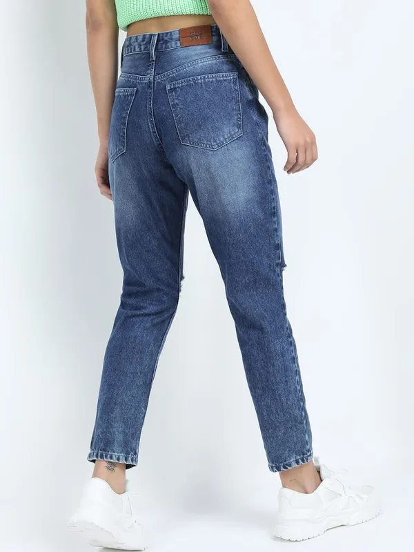 Tokyo Talkies Women Blue Slim Fit Highly Distressed Jeans