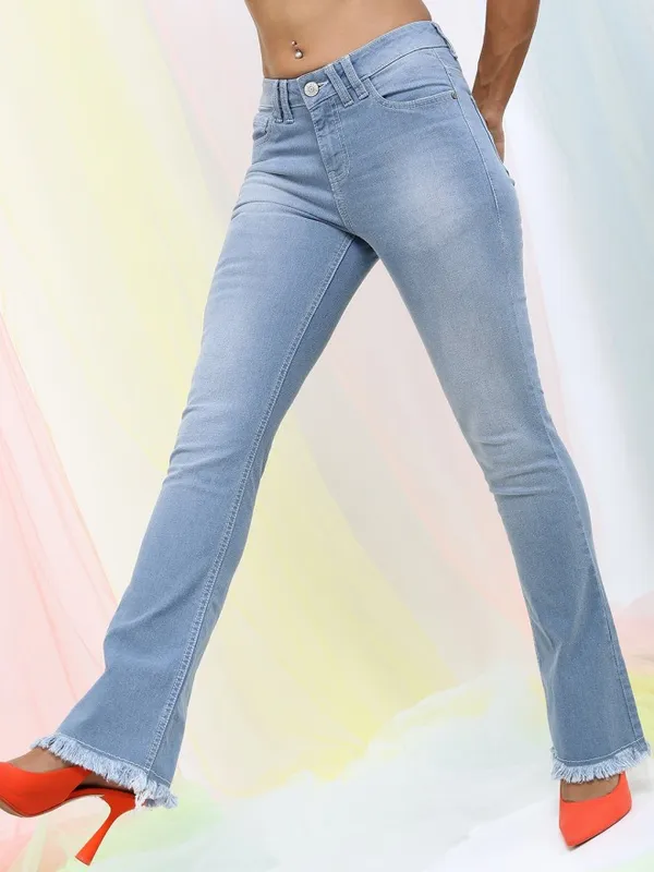 Tokyo Talkies Women Blue Bootcut Stretchable Jeans