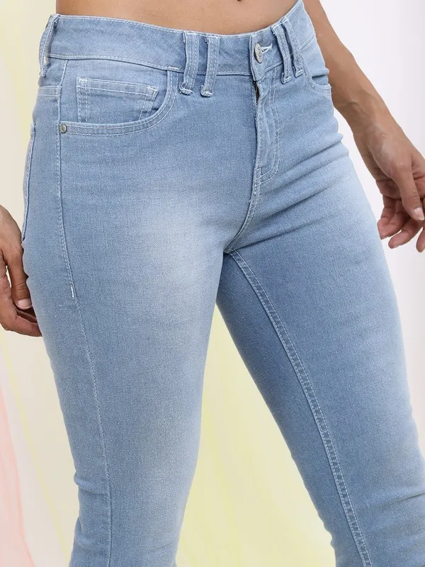 Tokyo Talkies Women Blue Bootcut Stretchable Jeans