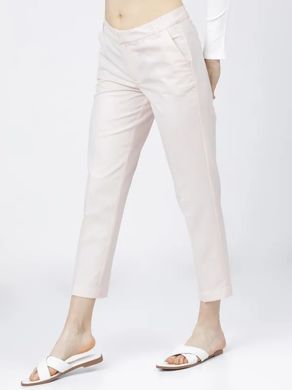 Tokyo Talkies Women Pink Solid Flared Casual Trouser