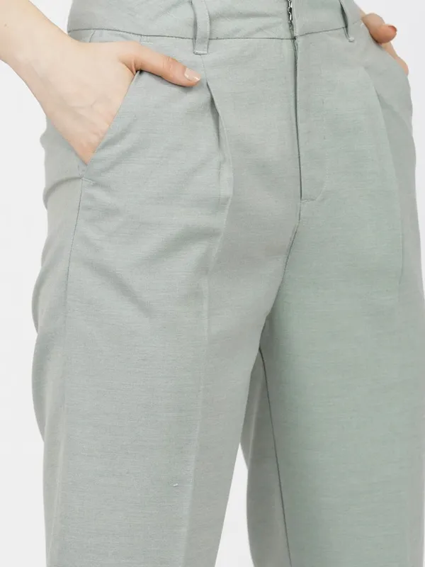 Solid Tapered Fit Casual Trouser