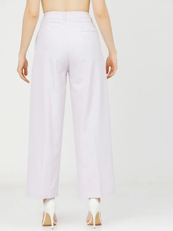 Tokyo Talkies Women Purple Solid Regular Fit Casual Trouser