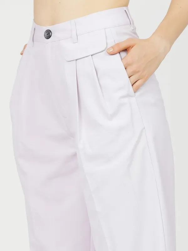 Tokyo Talkies Women Purple Solid Regular Fit Casual Trouser
