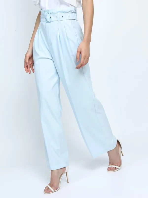 Tokyo Talkies Women Blue Solid Flared 