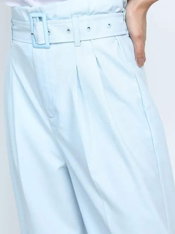 Tokyo Talkies Women Blue Solid Flared 