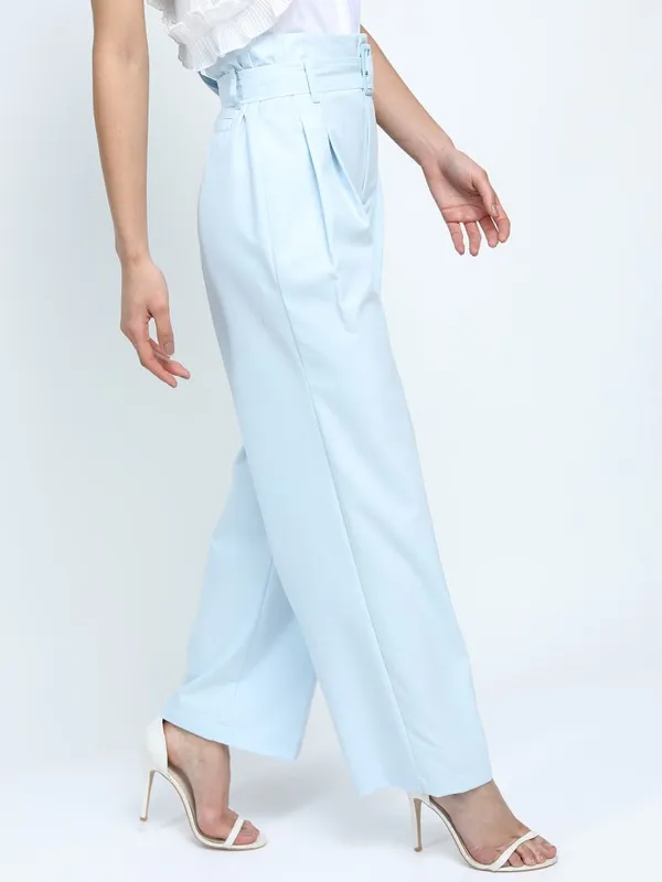 Tokyo Talkies Women Blue Solid Flared 