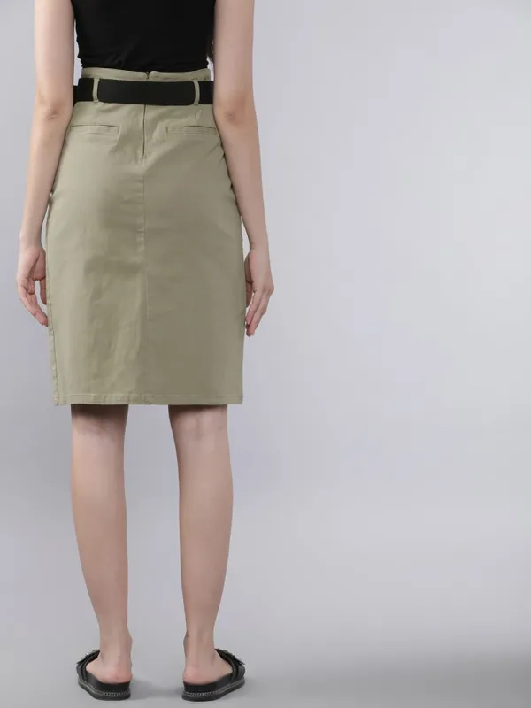 Tokyo Talkies Women Grey Knee Length Skirt
