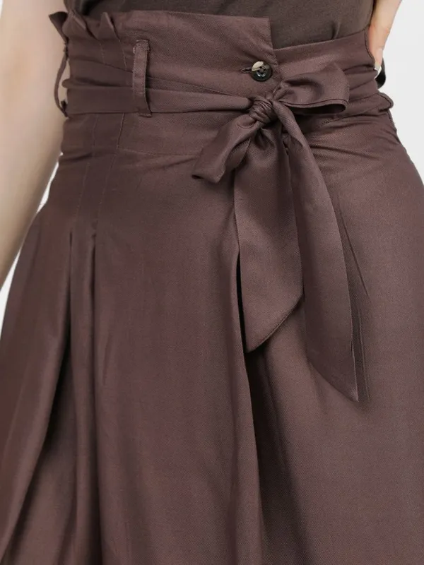 Tokyo Talkies Women Brown Midi Skirt