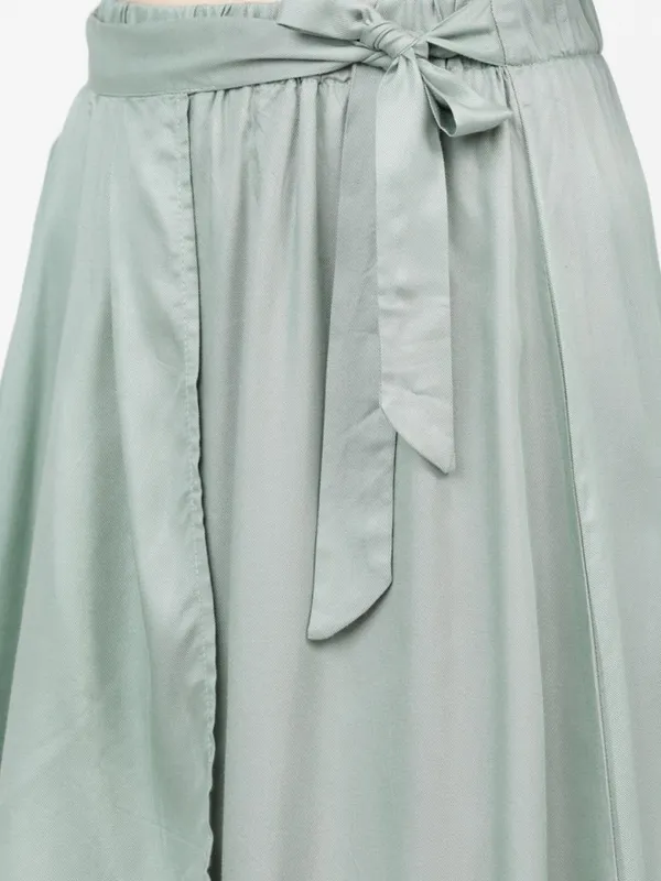 Tokyo Talkies Women Green Midi Skirt