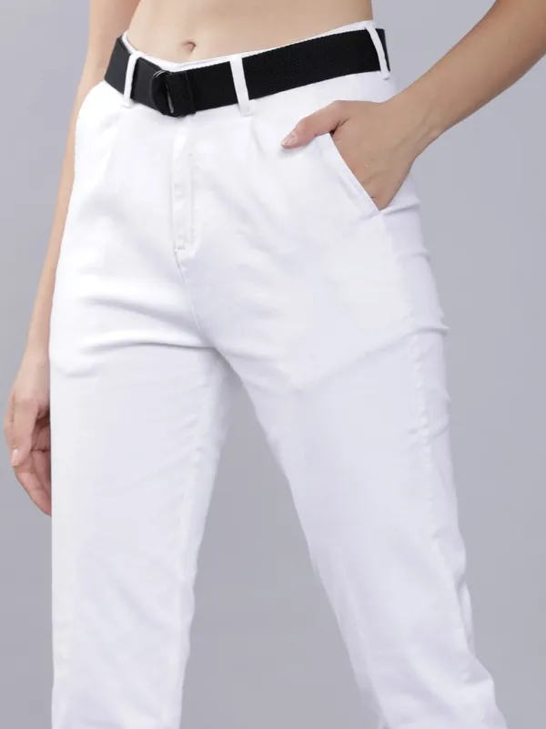 Solid Regular Fit Casual Trouser