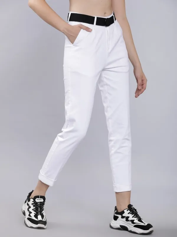 Solid Regular Fit Casual Trouser