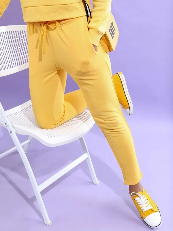 Tokyo Talkies Women Yellow Slim Fit Track Pant