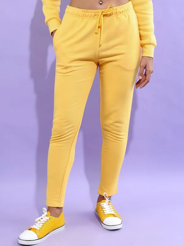 Tokyo Talkies Women Yellow Slim Fit Track Pant