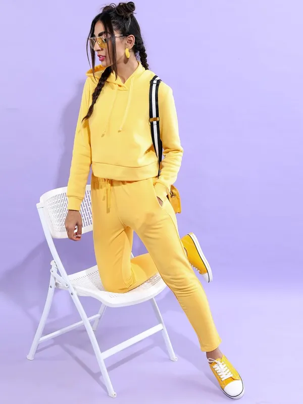 Tokyo Talkies Women Yellow Slim Fit Track Pants