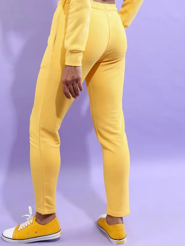 Tokyo Talkies Women Yellow Slim Fit Track Pant