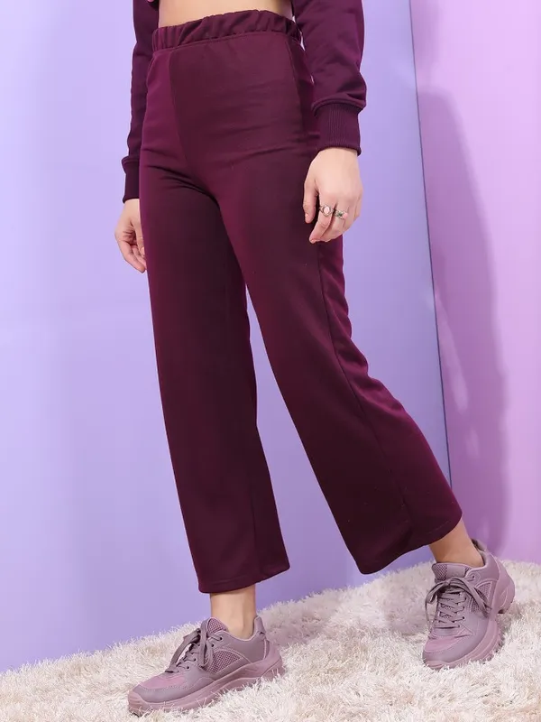 Tokyo Talkies Women Purple Regular Fit Track Pant