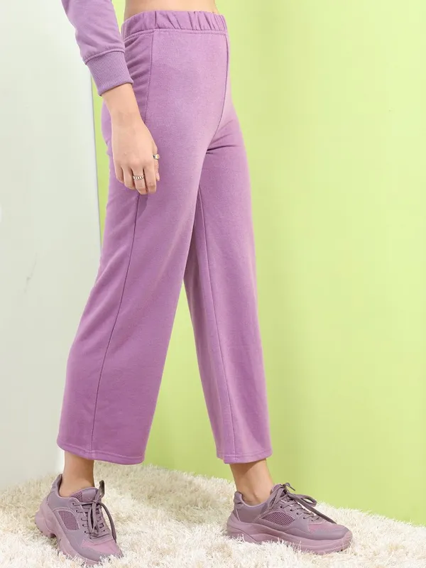 Tokyo Talkies Women Mauve Regular Fit Track Pant