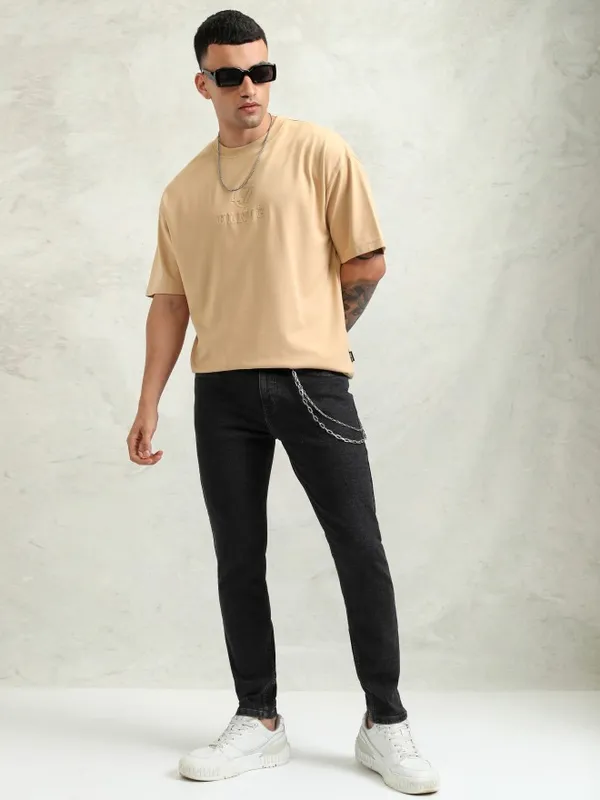 Highlander Men Black Tapered Fit Stretchable Jeans