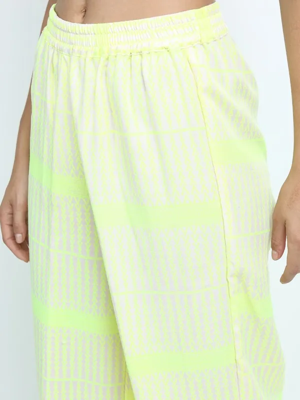 Vishudh Women Off White Printed Kurta With Palazzo And Dupatta