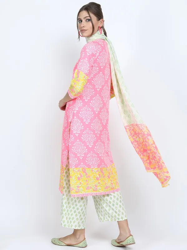 Women Kurta With Palazzo And Dupatta