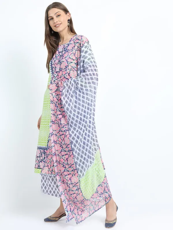 Women Kurta With Palazzo And Dupatta